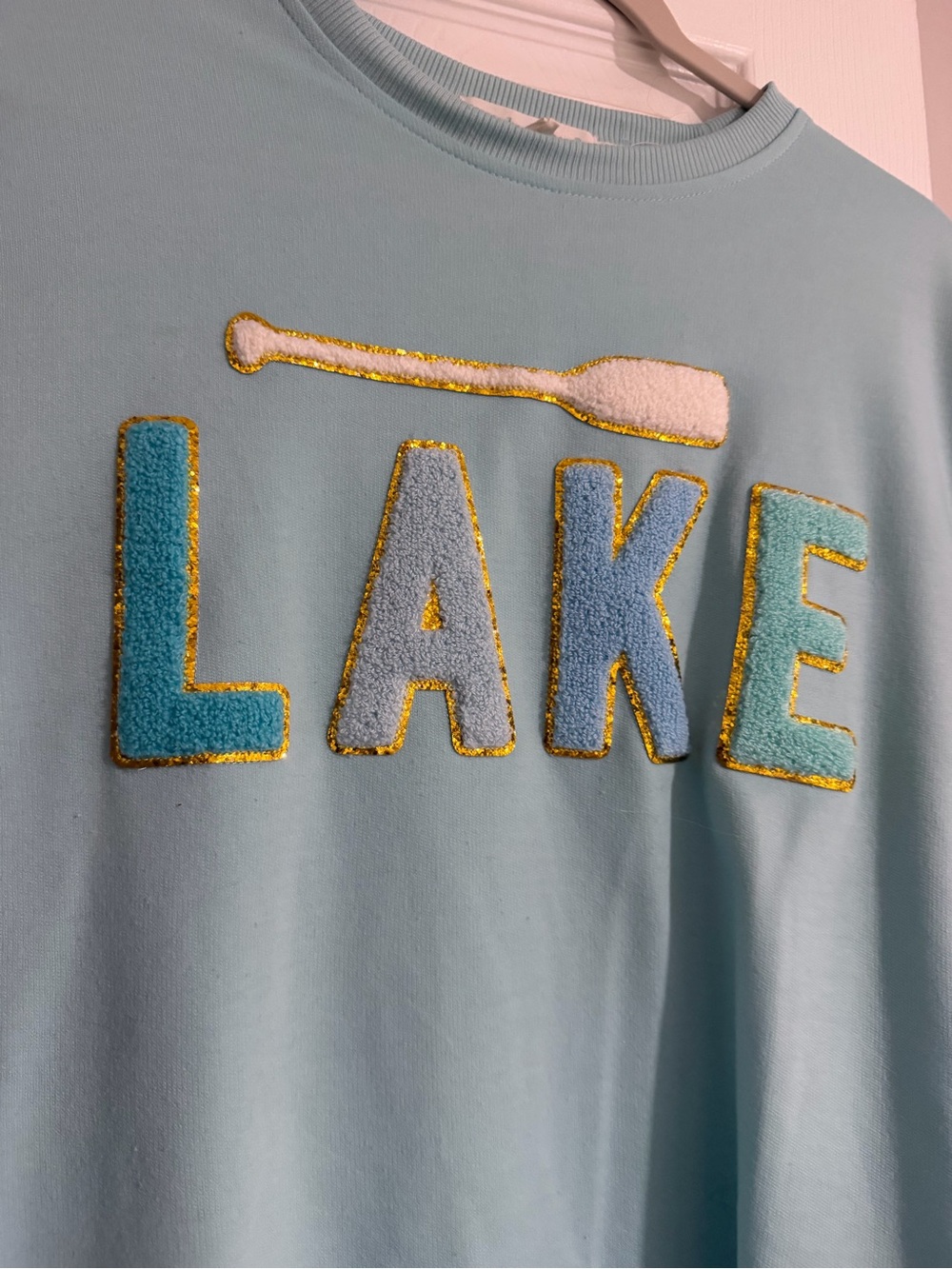 Simply Southern Light Blue LAKE Embroidered Crewneck Sweatshirt - Picture 2 of 4